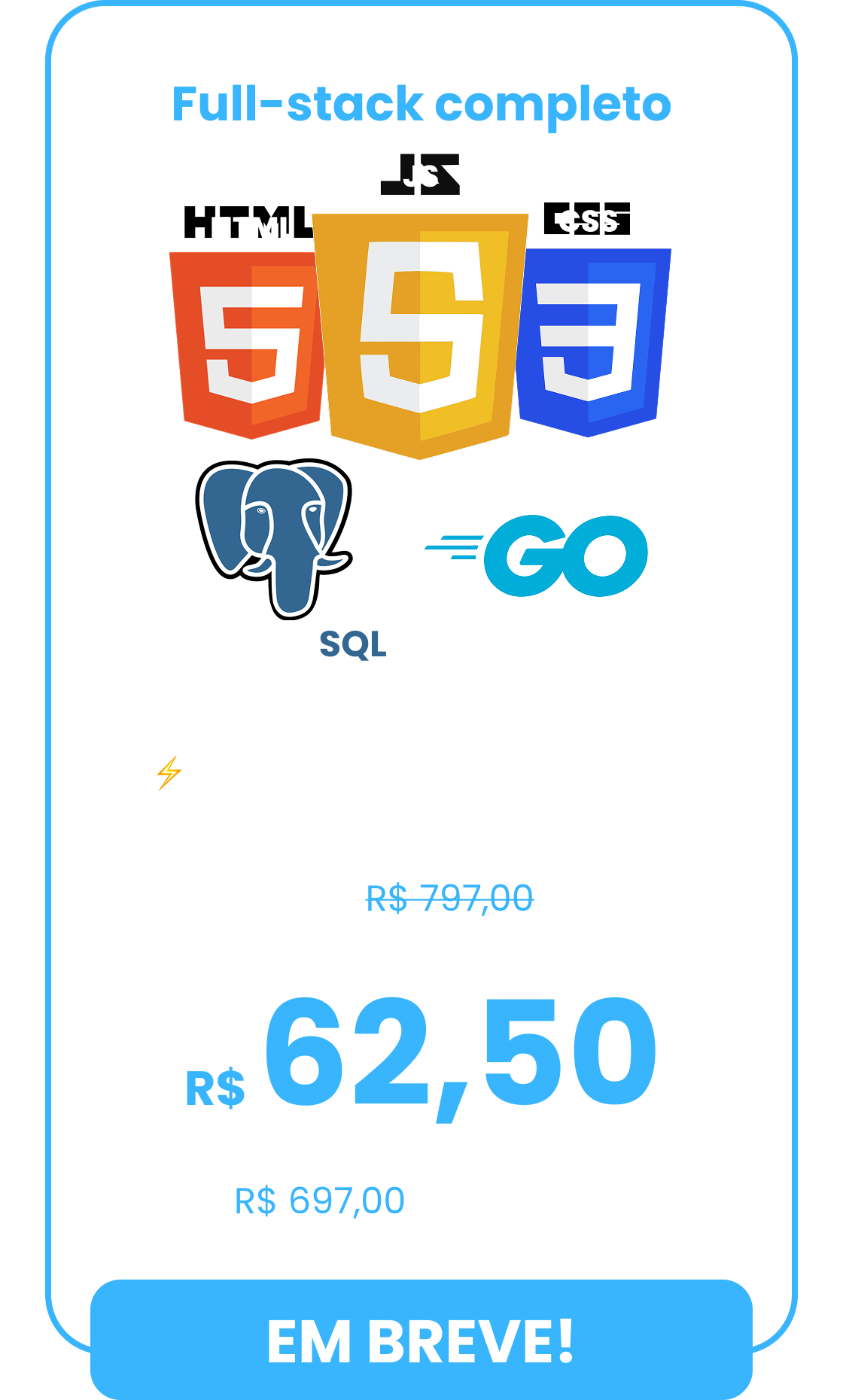 Valores referente ao curso de fullstack